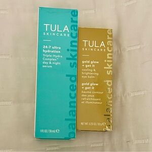 NIB Tula Skincare 24/7 Ultra Hydration Serum and Gold Glow + Get It Eye Balm Set
